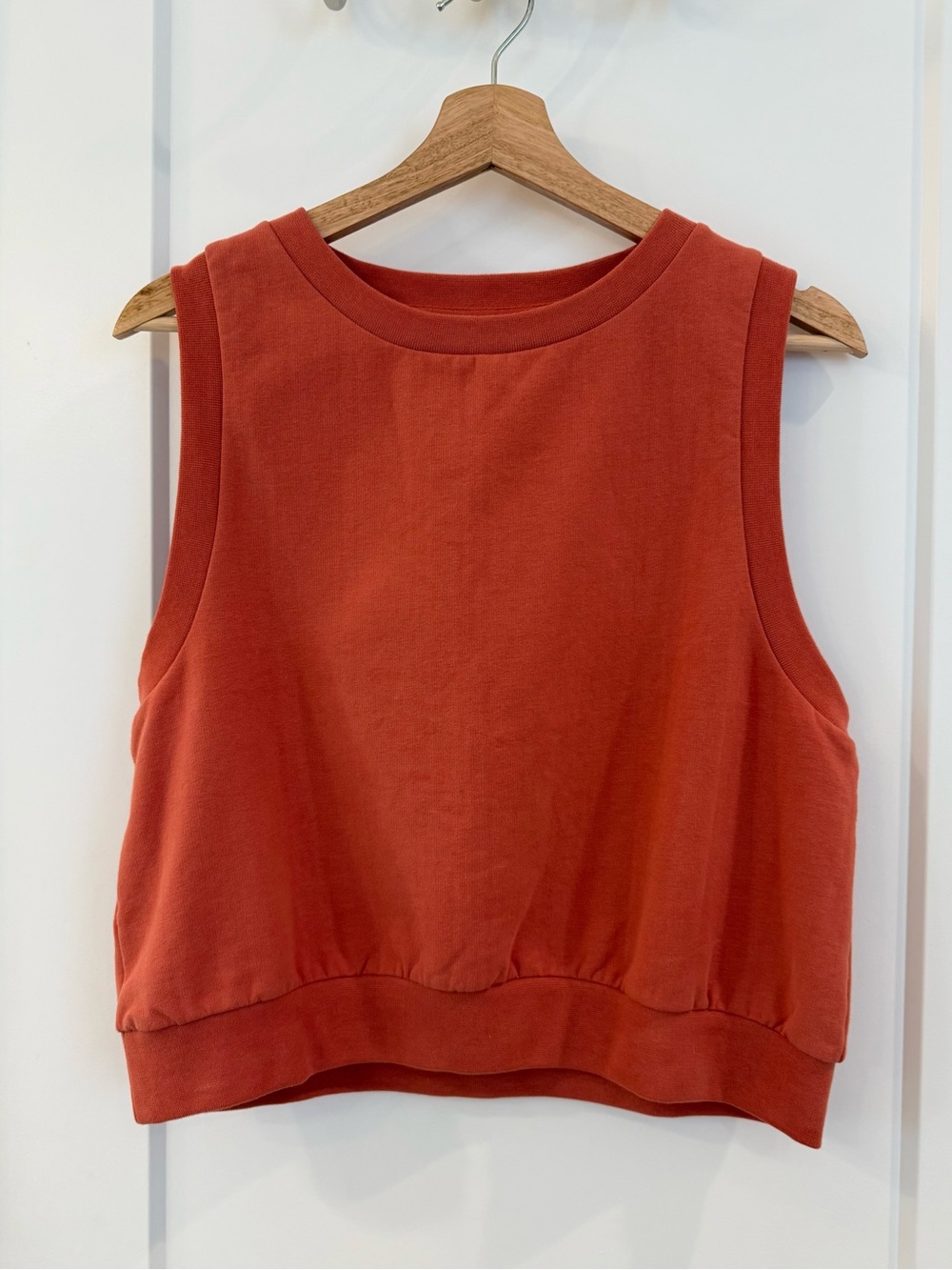 Beaumont Organic NWT Women's L Sleeveless Rib Hem Tank in Terra Cotta Very Soft